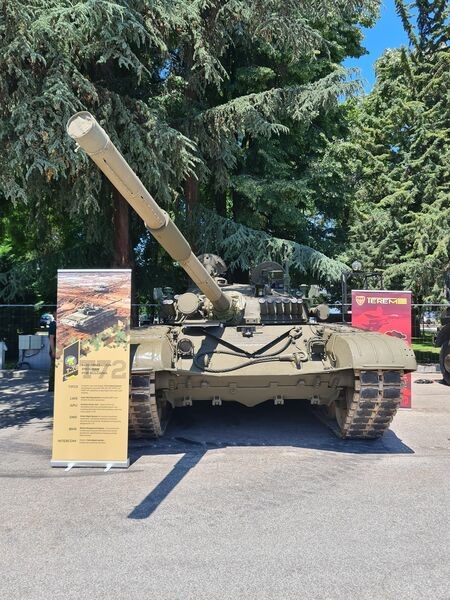 Bulgarian Defence Minister Dimitar Stoyanov expects the modernisation of Bulgaria's T-72 tanks to be completed by the end of April 2023 (photo of upgraded T-72 unveiled at the HEMUS 2022 defence exhibition in June).