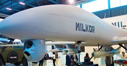 The fully loaded Milkor 380 UCAV was showcased for the first time at AAD 2022.