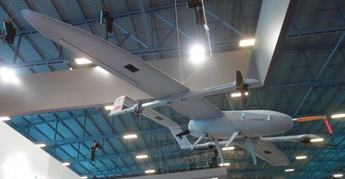 The Baha UAV developed by Turkey's Havelsan on show at AAD 2022.