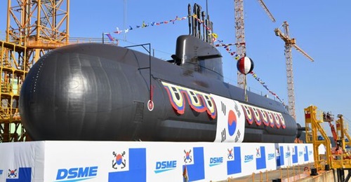 DSME's existing programmes include the construction of KSS-III diesel-electric submarines for the Republic of Korea Navy. The second submarine in this class is pictured above at its launch in November 2020.