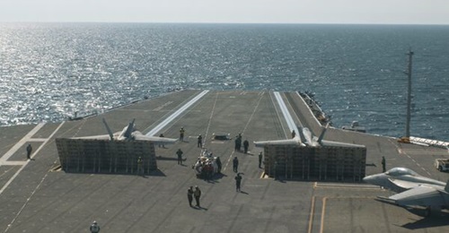 US Navy aircraft carrier USS 
        
        is scheduled to leave for its first deployment during the first week of October.