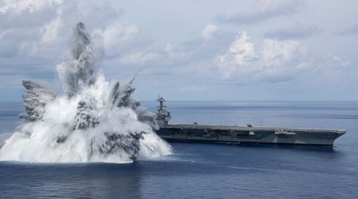 USS Gerald R Ford completed its third shock trial in early August.