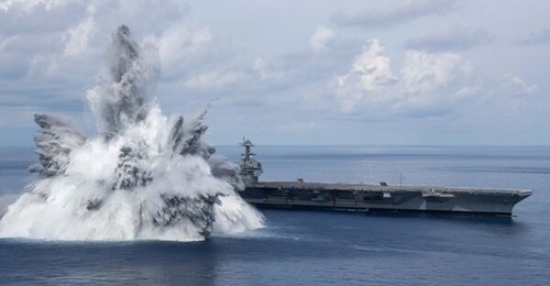 USS Gerald R Ford completed its third shock trial in early August.