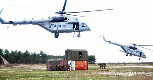 Croatian 'Hip'-series helicopters at the NATO Multinational SOF Aviation Centre in Zadar, Croatia.