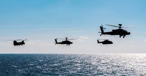 The UK MoD is seeking portable tablets for use on rotary-wing platforms that alert users to potential obstacles. Pictured are 845 Naval Air Squadron (NAS), Commando Helicopter Force, Merlin Mk3, 662 Squadron AAC Apache AH1, and 27 Squadron RAF Chinook ...