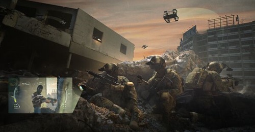 A rendering of XTEND's multipayload indoor-outdoor tactical UAS system.
