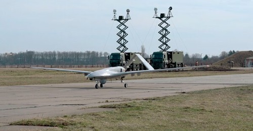 A Ukrainian Bayraktar TB2 UAV with its mobile ground control stations in the background. Previous satellite imagery has identified one TB2 at the PAF's Murid Air Force Base.