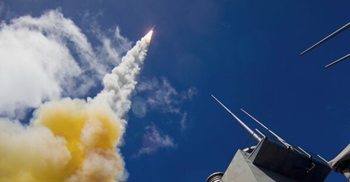An SM-6 Block I missile arcs skywards following launch from a US Navy guided-missile destroyer. The US State Department recently approved a potential FMS to Australia of services related to the future acquisition of SM-6 Block I and SM-2 Block IIIC air...