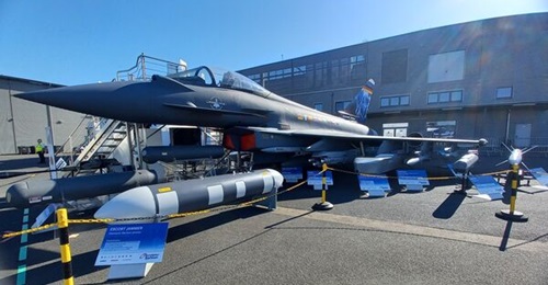 A full-scale mockup of the Eurofighter EK was displayed at the ILA Airshow in June. Hensoldt and Rafael are to team up
        
        on developing the podded jammer solution for the aircraft.