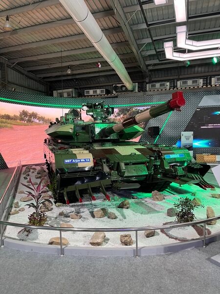 India's new Arjun Mk 1A main battle tank was unveiled at Defexpo 2022. The tank weighs 68 tonne and its maximum road speed is 58 km/h.