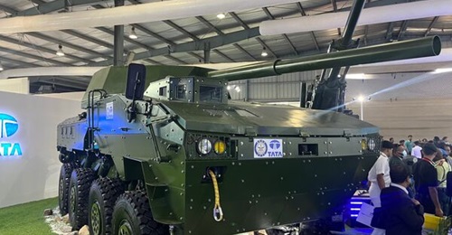 TASL showcased an 8×8 Wheeled Armoured Platform (WhAP) at Defence Expo 2022.