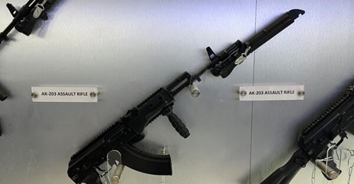 IRRPL showcased AK-203 assualt rifles at Defexpo 2022.