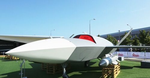 GROM UAV seen with Kh-58USkKE anti-radar missile at the Army 2021 exhibition.
