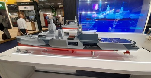 BAE Systems' Adaptable Strike Frigate on display at Euronaval 2022.
