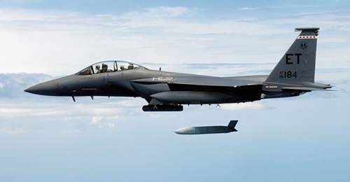 An F-15E Strike Eagle drops a JASSM-ER during trials. The US Air Force has launched an effort to develop an improved version of the missile, dubbed the JASSM New Variant.