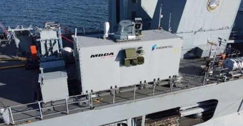 The laser weapon demonstrator, co-developed by MBDA Deutschland and Rheinmetall Waffe Munition, has been installed on 
        
         inside a 20 ft container.