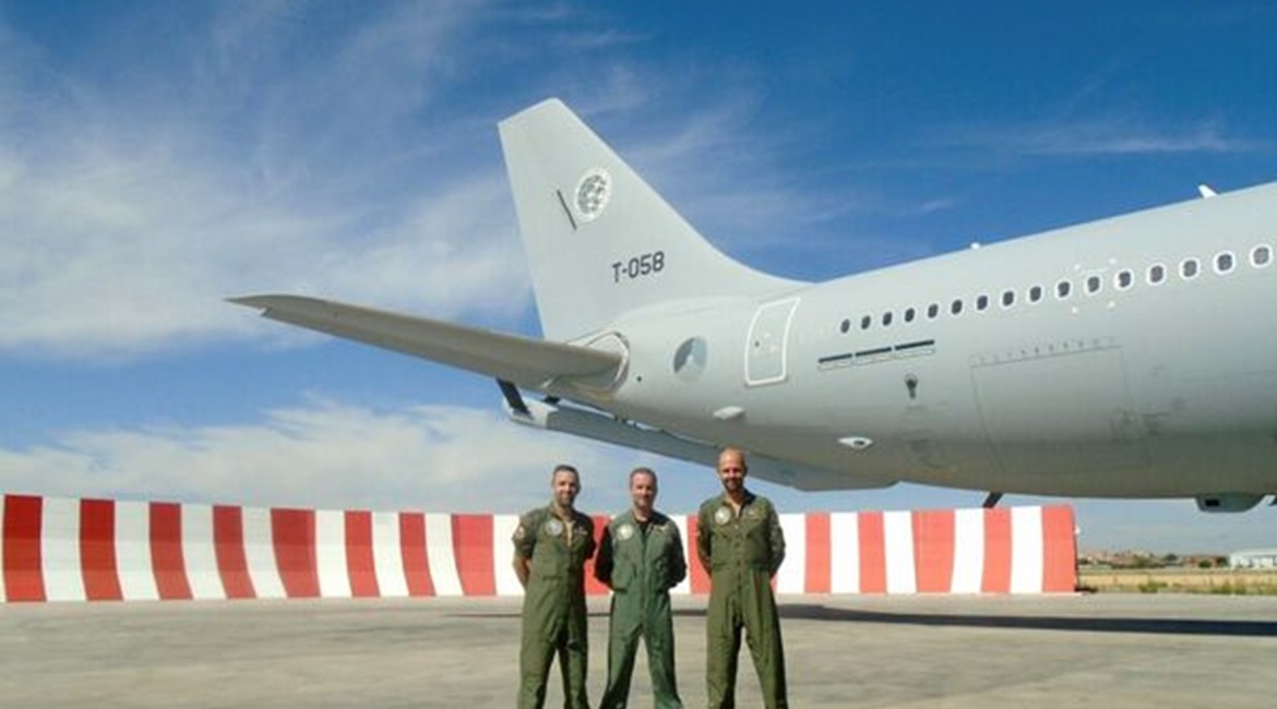 The fifth MRTT aircraft for the multinational MMU seen at Airbus' Getafe facility near Madrid prior to its delivery flight to Eindhoven Airbase in the Netherlands on 31 August.
