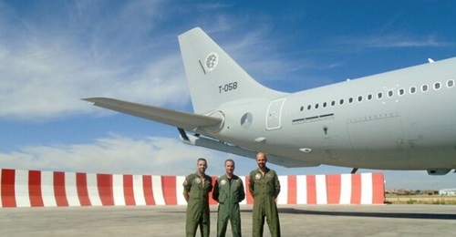 The fifth MRTT aircraft for the multinational MMU seen at Airbus' Getafe facility near Madrid prior to its delivery flight to Eindhoven Airbase in the Netherlands on 31 August.