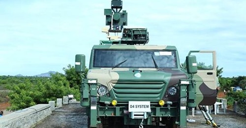 An example of the vehicle-mounted version of the NADS counter-UAV system being acquired by the Indian Navy under a contract awarded to BEL on 31 August.