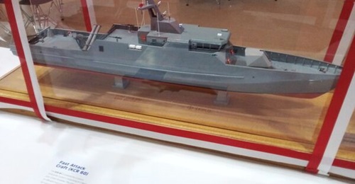 A model of PT Tesco's KCR-60M fast attack craft was first unveiled at the Indo Defence 2022 exhibition in Jakarta.