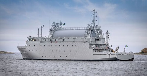 is pictured on sea trials.