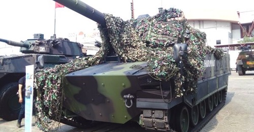 A prototype of Indonesia's Harimau tank, seen at Indo Defence 2022.