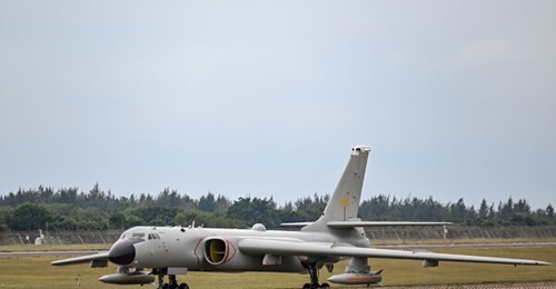 An XAC H-6K bomber of the Chinese People's Liberation Army Air Force carries a pair of the new air-launched ballistic missile at Zhuhai on 3 November. The missile has design similarities with Russia's Kinzhal hypersonic, anti-access/area-denial missile.