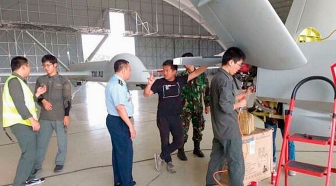 Two TNI-AU CH-4 UAVs being prepared for a parade to mark the 74th anniversary of the Indonesian Armed Forces. The MoD in Jakarta announced on 25 August that the service's four CH-4s have been granted military airworthiness certification.