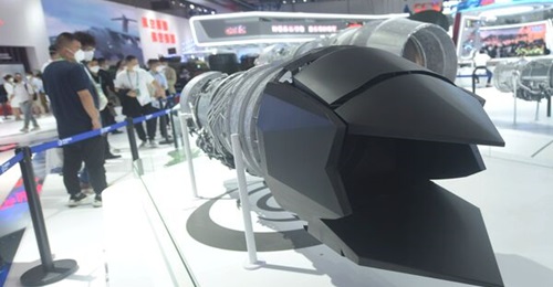 The Aero Engine Corporation of China displayed an engine with a 2D thrust vectoring nozzle during Airshow China 2022. The nozzle design appears intended to sustain manoeuvres at low speeds and at very high altitudes.
