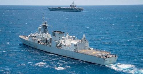 Royal Canadian Navy frigates, including the HMCS 
        
        , have participated in a multinational effort to monitor North Korea's evasion of UN Security Council sanctions.