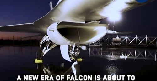 A screenshot from a Lockheed Martin video showing the first F-16, a Block 70 aircraft for Bahrain, rolling off the new production line in Greenville, South Carolina.