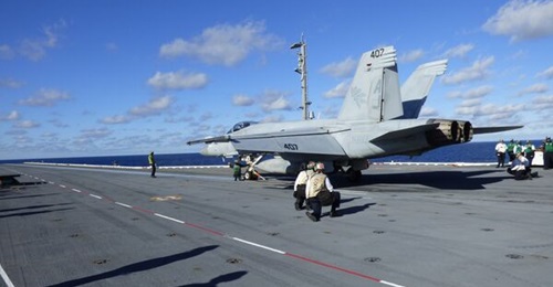 Aircraft carrier USS
        
         successfully used its new launching systems for reliable sortie operations during the ship's first official deployment.
