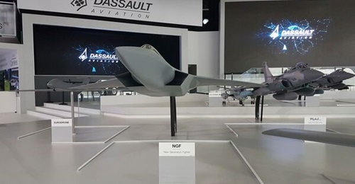 A model of the NGF manned fighter at the core of the FCAS/SCAF project. The French Senate has issued a budget amendment request to fund a feasibility study to develop a wholly national alternative should the project with Germany and Spain fail.