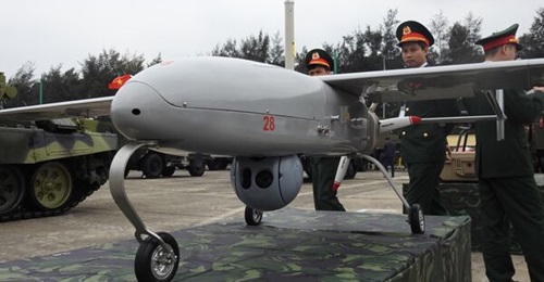 The VUA-SC-3G Scout UAV, which is in service with the People's Army of Vietnam, is seen here on display at VIDEX 2022.