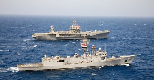 Egyptian Navy frigate ENS 
        
         and US Navy amphibious command ship USS 
        
         operate in the Red Sea in support of the newly established CTF-153 in April 2022. The US handed over the command of CTF-153 to Egypt on 12 ...