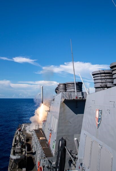 The acquisition of Tomahawk cruise missiles will strengthen Japan's ability to strike back at regional adversaries in the event of war. The subsonic cruise missile can be fired from surface ships, such as in this case of a launch from the USS ...