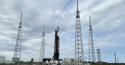 Pictured is SpaceX Falcon 9 rocket with Boeing's 702X satellites onboard.