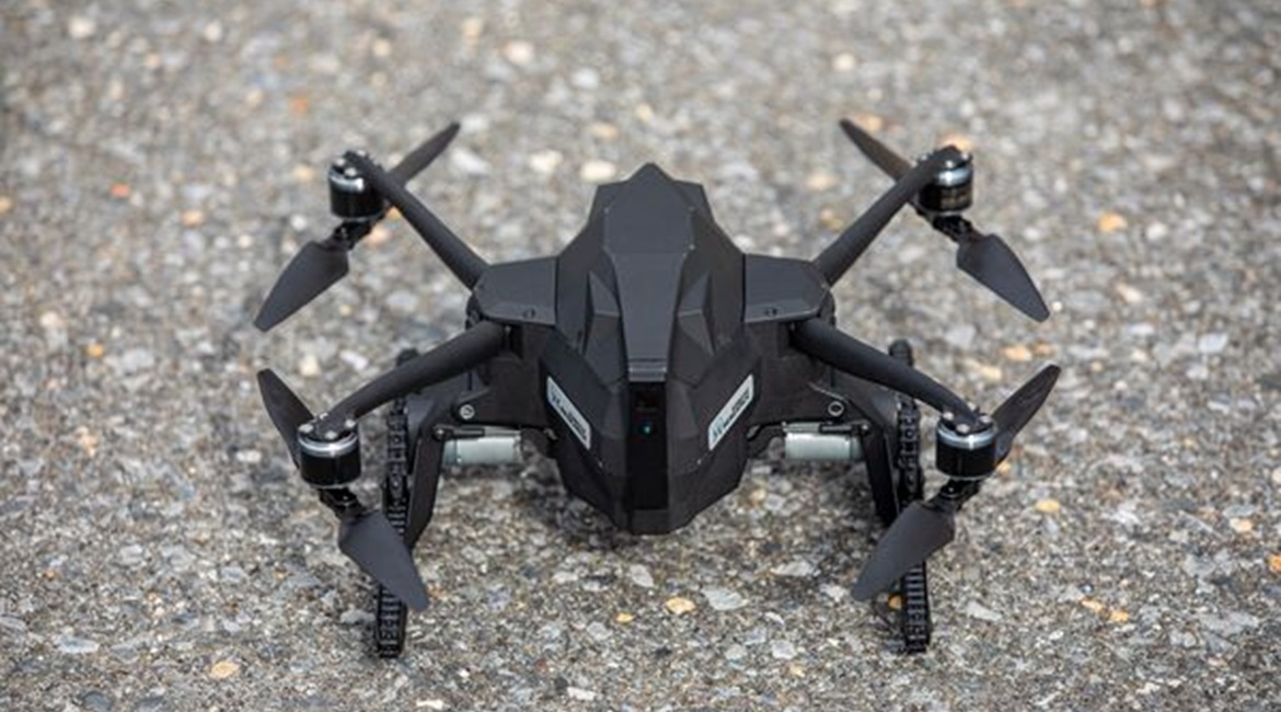 Robotic Research's Pegasus Mini hybrid UAS/UGV. The company received an SBIR Phase II contract from the US Defense Threat Reduction Agency to evolve the aircraft's design and increase its capacity.