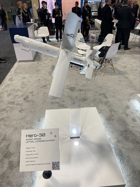 The Hero-30 weighs 7.7 kg and has a range beyond 15 km.