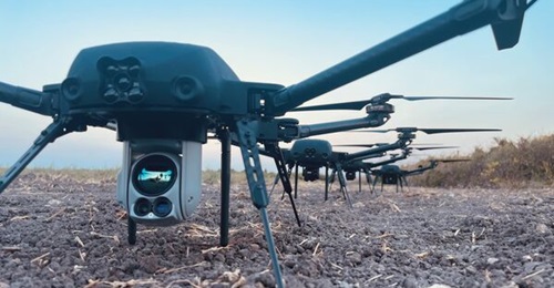 Elbit Systems' Magni-X VTOL UAS is pictured above. Weighing 2 kg, the system is suited for short-range reconnaissance.