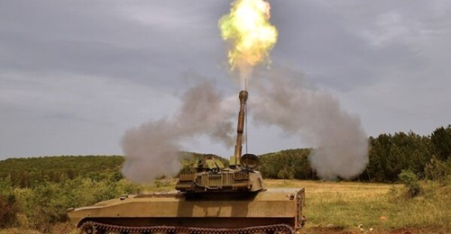 The MMT-40 light tank uses a 2S1 Gvozdika hull, the example of which is shown in the image. This image shows Serbia's 2S1 during field trials in 2020.
