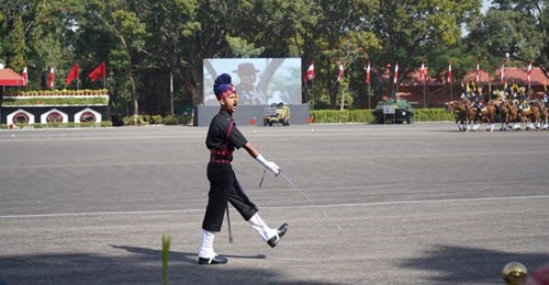 An Indian Army soldier paraded at the Army Day ceremony on 15 January 2023 in Bangalore. General Manoj Pande, India's chief of the Army staff, said at the event that old establishments and units of the Indian Army are being dissolved to create new inte...