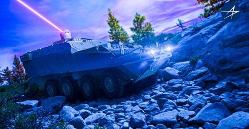 Lockheed Martin's Directed Energy Interceptor for Manoeuvre Short-Range Air Defence System demonstrated 'first light' in January 2023.