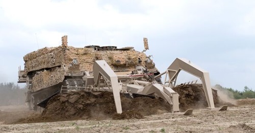 The Wisent 1 combat support vehicle fitted with a Full Width Mine Plough is scheduled to be delivered to Ukraine in 2023.