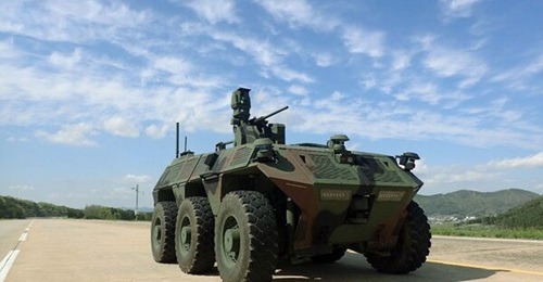The RoK Army has created an Army Tiger Demonstration Brigade to test manned-unmanned operations that leverage technologies including AI and unmanned systems such as this 6×6 unmanned surveillance vehicle developed by Hanwha Defense.