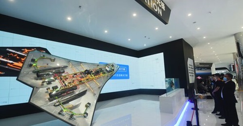 China displayed a concept model of a future stealth fighter jet at Airshow China 2022 in Zhuhai on 6 November 2022.