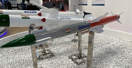 The QRSAM - a model of which was on display at the Aero India 2023 show in Bangalore - can intercept targets at an altitude of 14 km. The missile has a length of 4.4 m, a weight of 270 kg, and a diameter of 0.225 m.