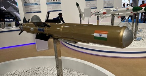 According to the DRDO, the Nag
        
        ATGM - seen here displayed at Aero India 2023 - is ready for induction into the Indian Army.