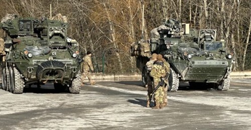 The US Army tests its Integrated Tactical Network during a demonstration featuring more than 200 Stryker combat vehicles.