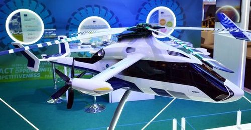 A model of the Airbus RACER high-speed helicopter concept that may be leveraged under the EU's ENGRT effort.